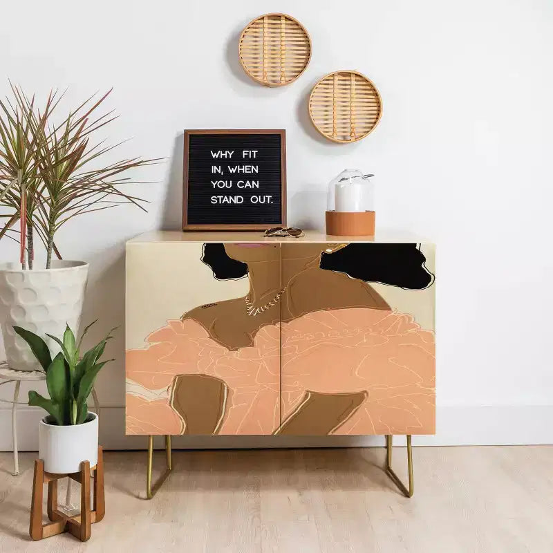 Meuble de rangement double porte avec étagères réglables