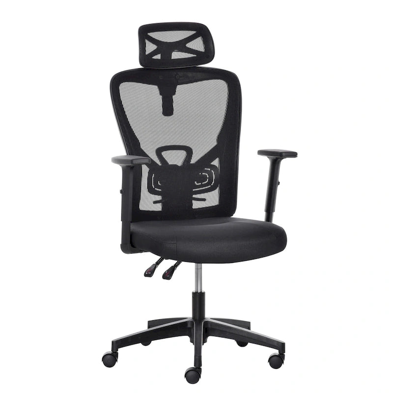 Vinsetto Mesh Home Office Chair High Back Ergonomic Computer Task Chair with Lumbar Back Support, Rotate Headrest, Adjustable