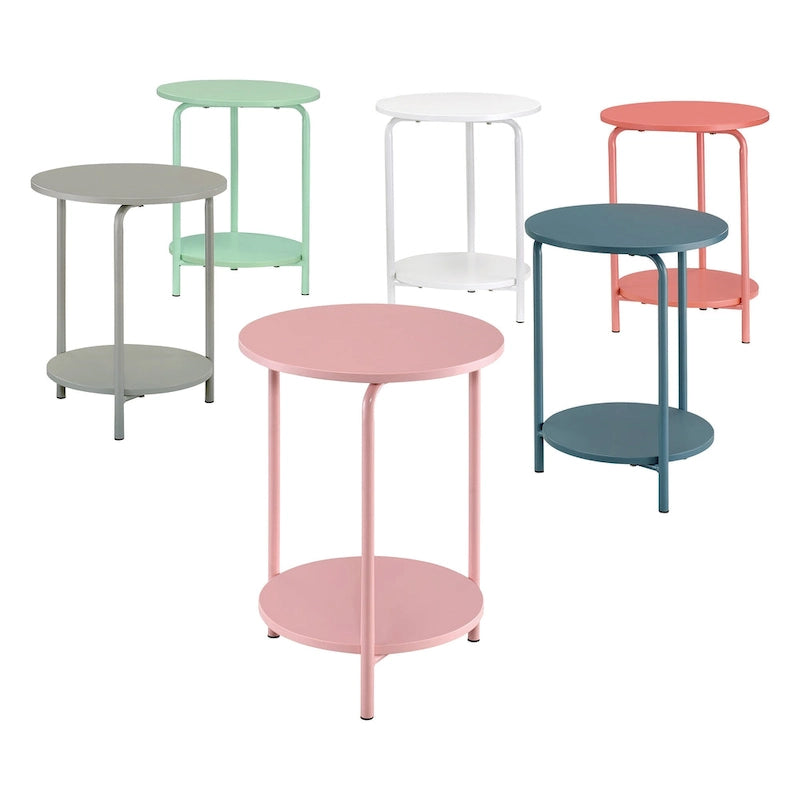 OS Home and Office Furniture Elgin Metal Accent Table in Bluestone