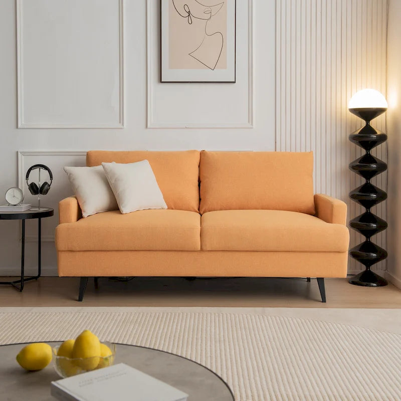 Fabric Upholstered Loveseat Modern Sofa Couch for Living Room Bedroom Apartment