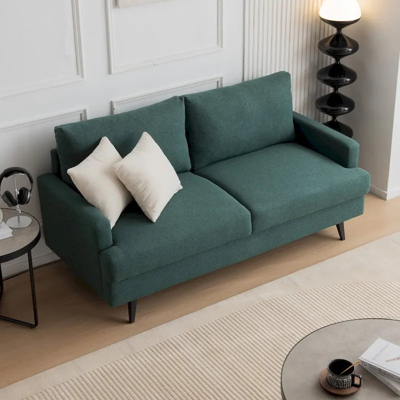 Fabric Upholstered Loveseat Modern Sofa Couch for Living Room Bedroom Apartment