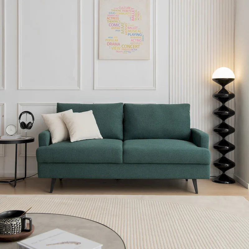 Fabric Upholstered Loveseat Modern Sofa Couch for Living Room Bedroom Apartment