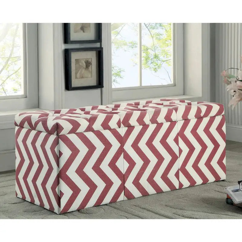 Gede Contemporary Fabric Tufted Life-top Storage Bench by Furniture of America