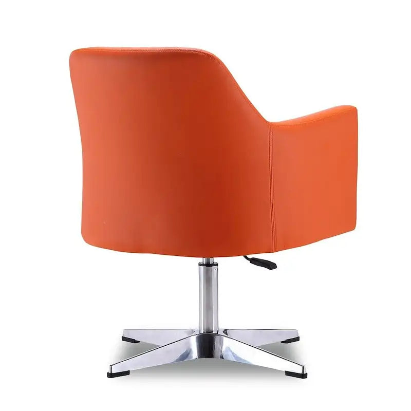 Manhattan Comfort Pelo Chrome Faux Leather Adjustable Height Swivel Accent Chair (Set of 2)