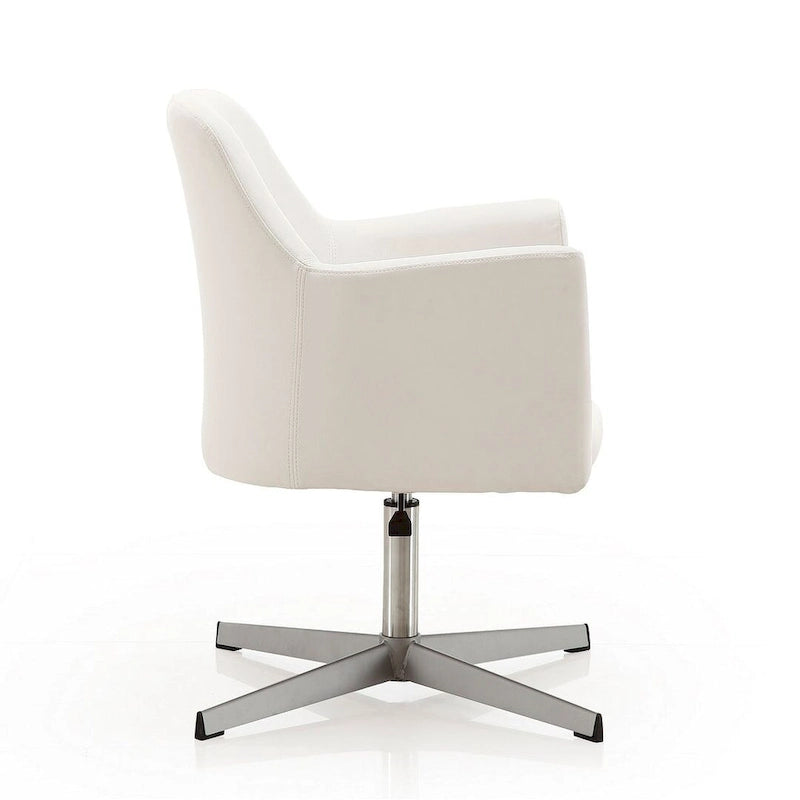 Manhattan Comfort Pelo Chrome Faux Leather Adjustable Height Swivel Accent Chair (Set of 2)