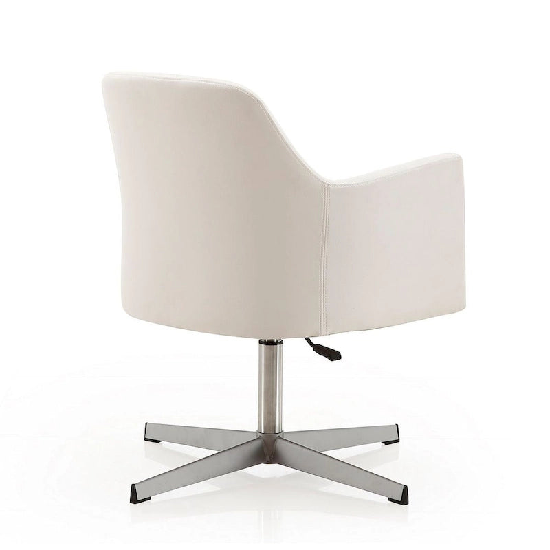 Manhattan Comfort Pelo Chrome Faux Leather Adjustable Height Swivel Accent Chair (Set of 2)