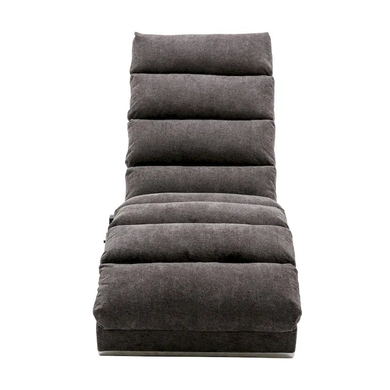 Linen Chaise Lounge Indoor Chair, Modern Long Lounger for Office or Living Room