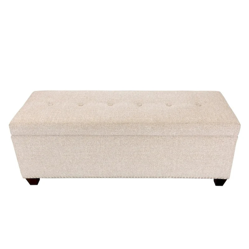 SOLE SECRET DUO 6 Button Nail Linen & Shoe Storage Bench - NOVA