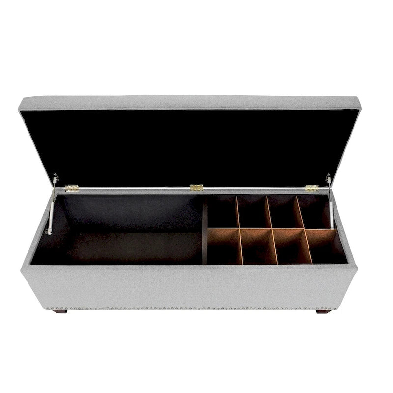 SOLE SECRET DUO 6 Button Nail Linen & Shoe Storage Bench - NOVA
