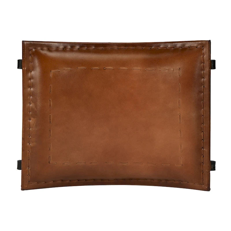 Handmade Butler Melton Leather Stool (India)