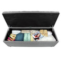Sole Secret Diamond-tufted Linen Storage Bench