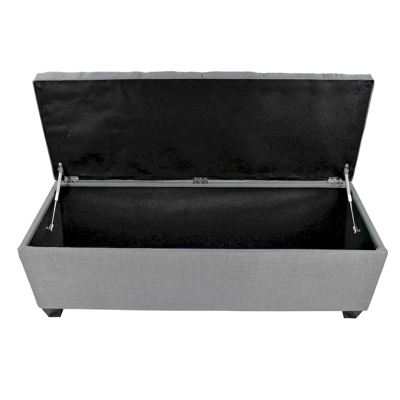 Sole Secret Diamond-tufted Linen Storage Bench