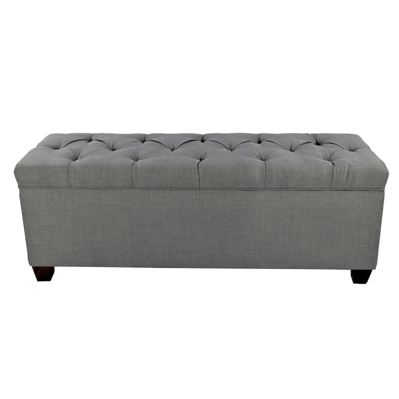 Sole Secret Diamond-tufted Linen Storage Bench