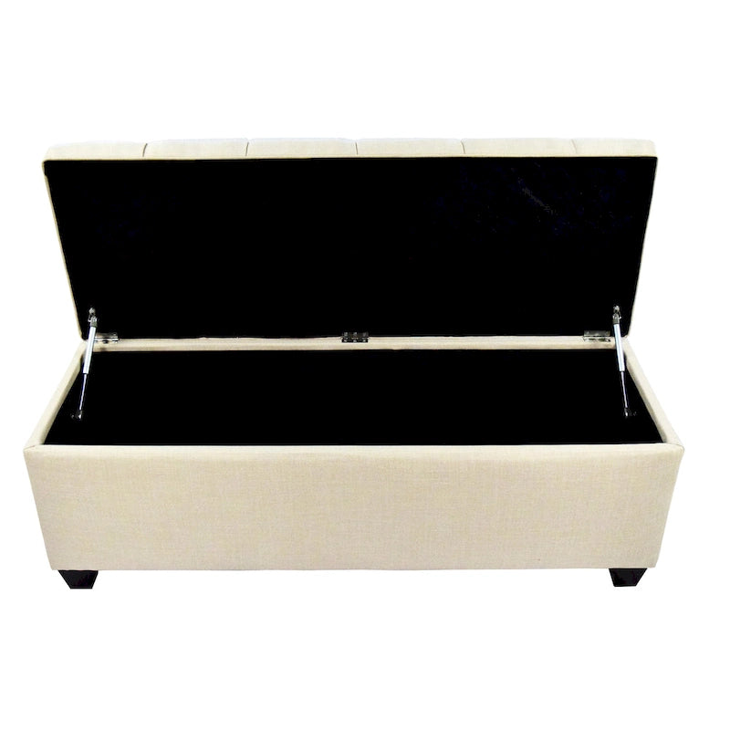 Sole Secret Diamond-tufted Linen Storage Bench