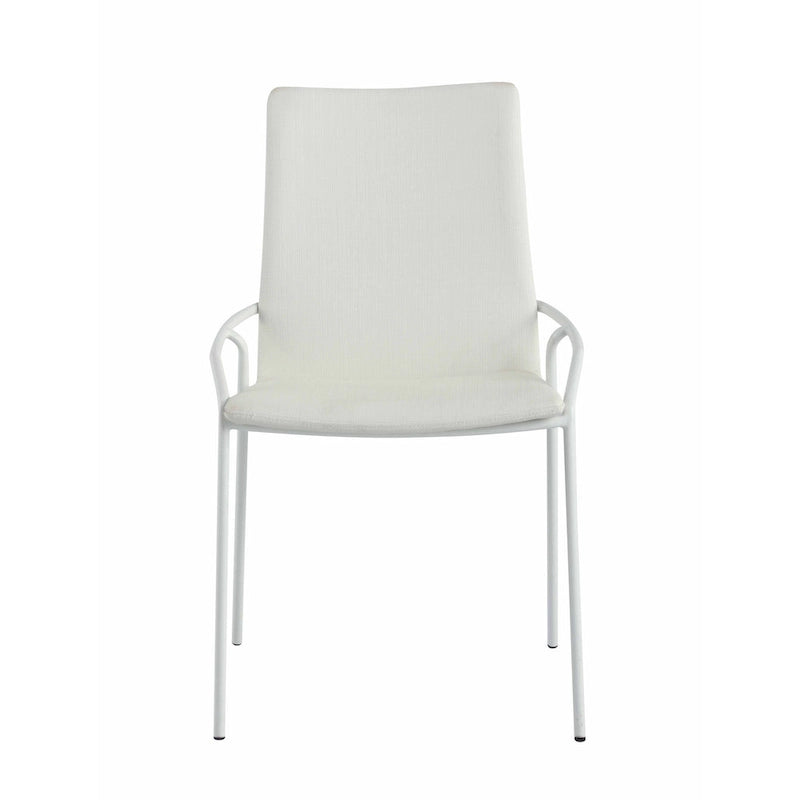 Somette Contemporary White Upholstered Side Chair, Set of 4 - N/A