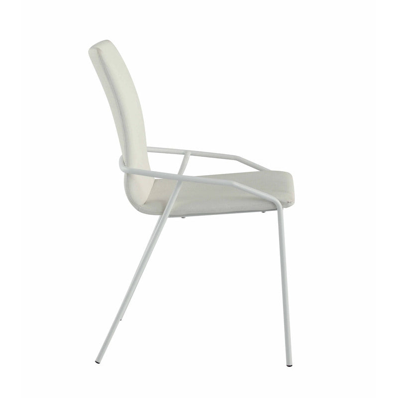 Somette Contemporary White Upholstered Side Chair, Set of 4 - N/A