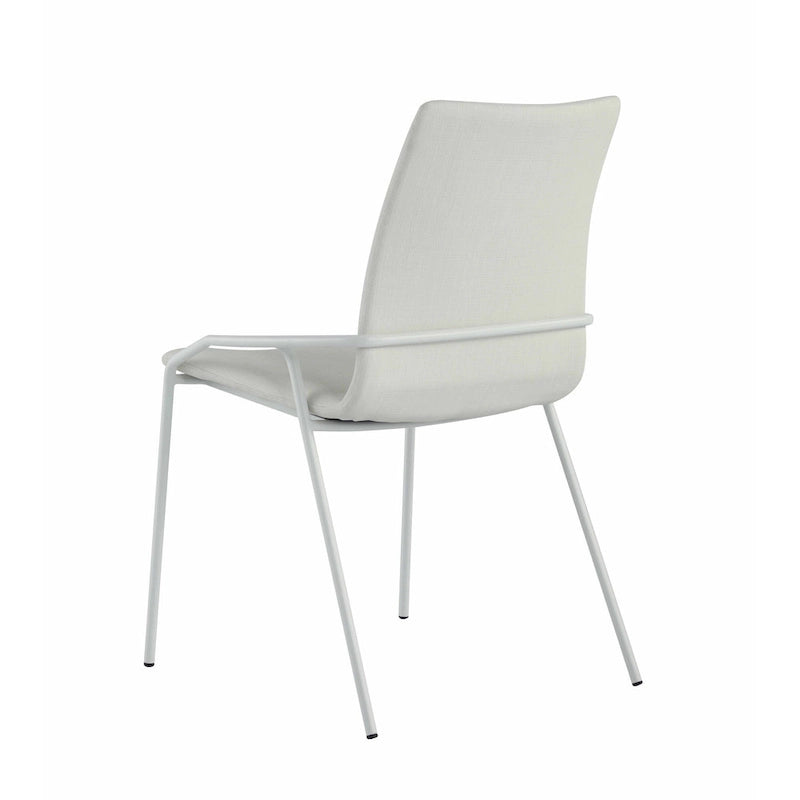 Somette Contemporary White Upholstered Side Chair, Set of 4 - N/A