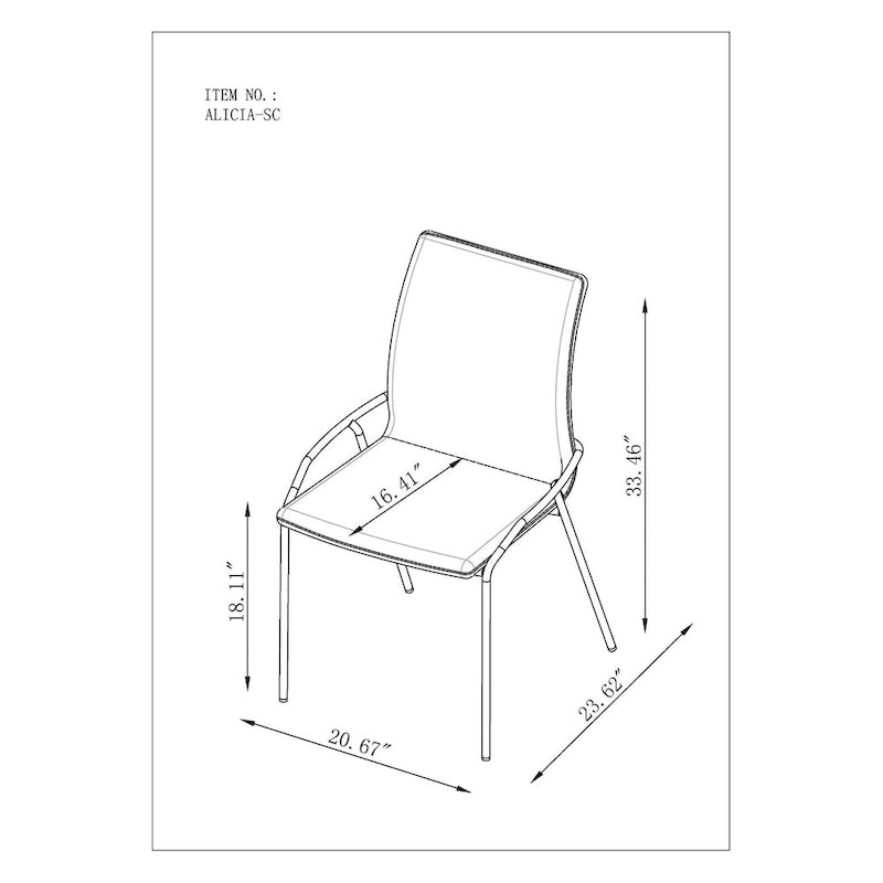 Somette Contemporary White Upholstered Side Chair, Set of 4 - N/A