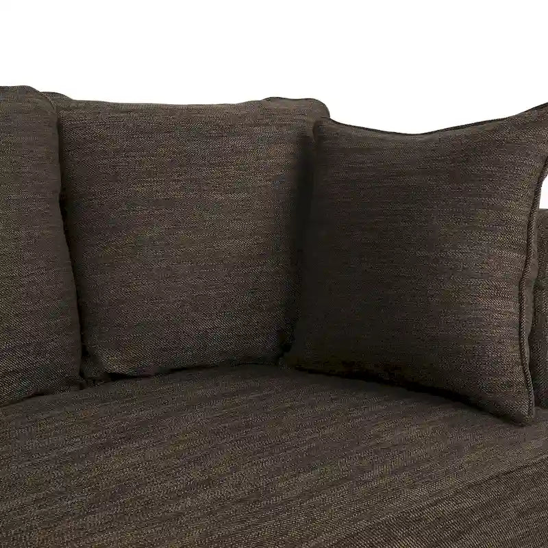 Manbow Fabric Pillowback 3 Seater Sofa with Nailhead Trim by Christopher Knight Home