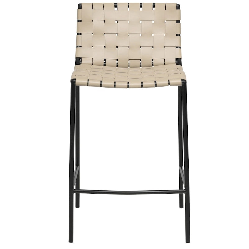 Soho Mid-century Modern Leather Weave Bar Stool (26-inch/ 30-inch) (Single)