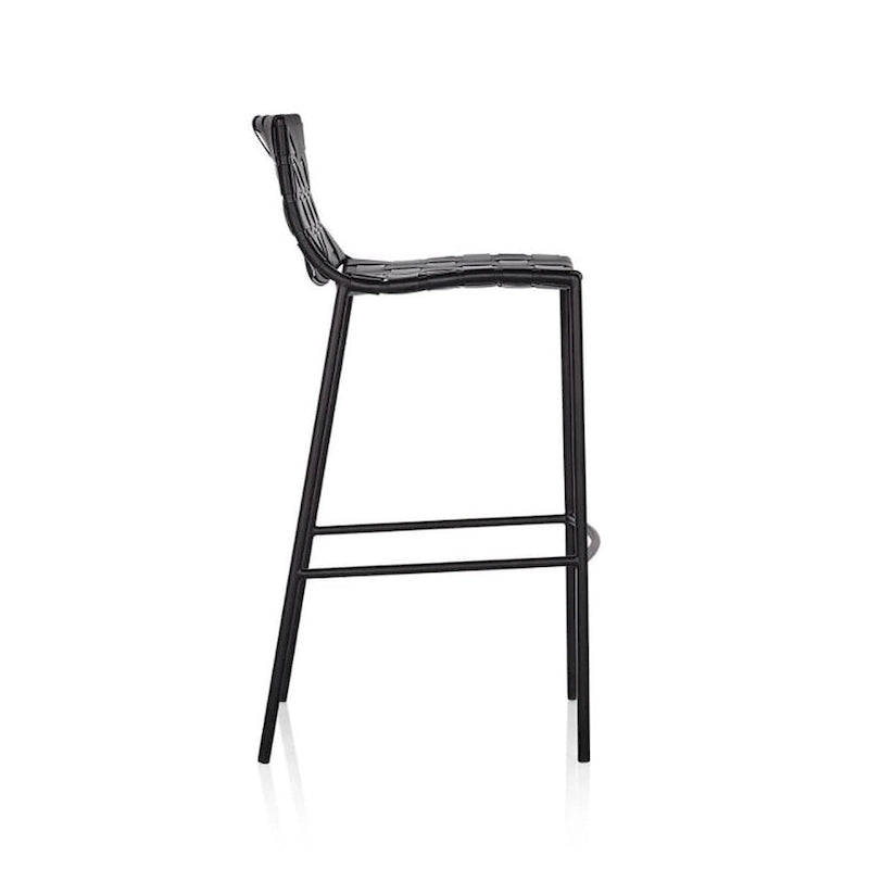 Soho Mid-century Modern Leather Weave Bar Stool (26-inch/ 30-inch) (Single)