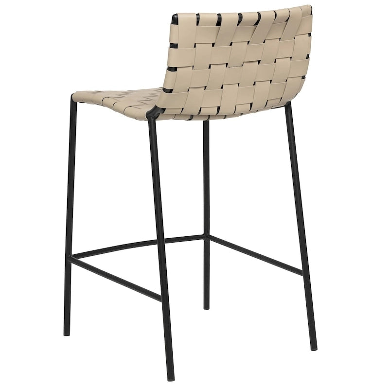 Soho Mid-century Modern Leather Weave Bar Stool (26-inch/ 30-inch) (Single)
