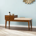 SEI Furniture Morgenstern Midcentury Modern Upholstered Storage Bench