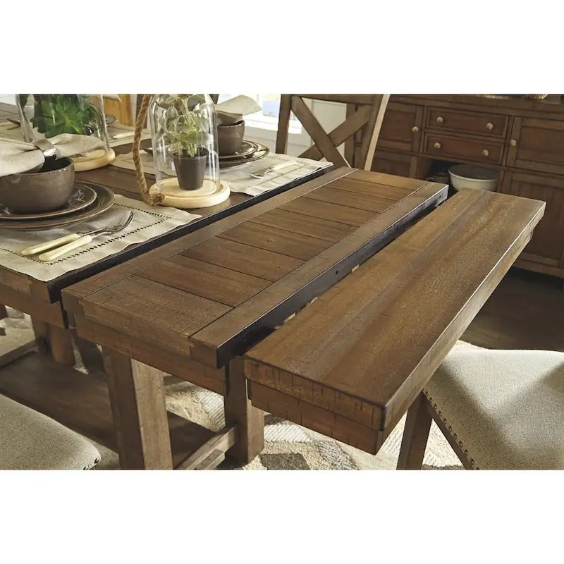 Moriville Counter Height Extension Table - Grayish Brown - 36 W x 86 D x 36 H