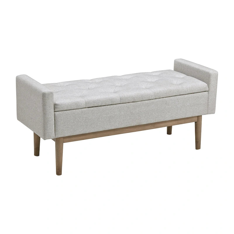 Briarson Contemporary Beige/Brown Storage Bench - 50W x 18D x 18H