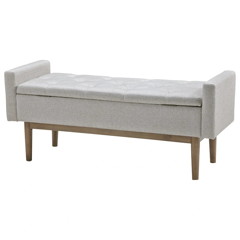 Briarson Contemporary Beige/Brown Storage Bench - 50W x 18D x 18H