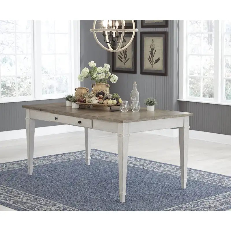Signature Design by Ashley Skempton White / Light Brown 7-Piece Dining Package