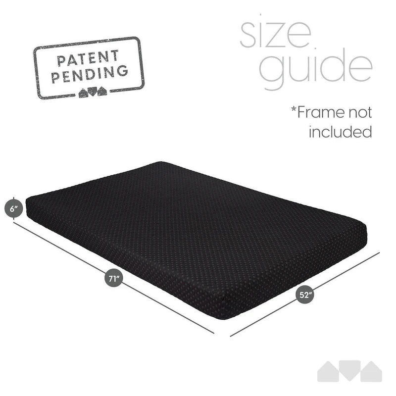 Milliard Black Memory Foam Full-size Futon Mattress