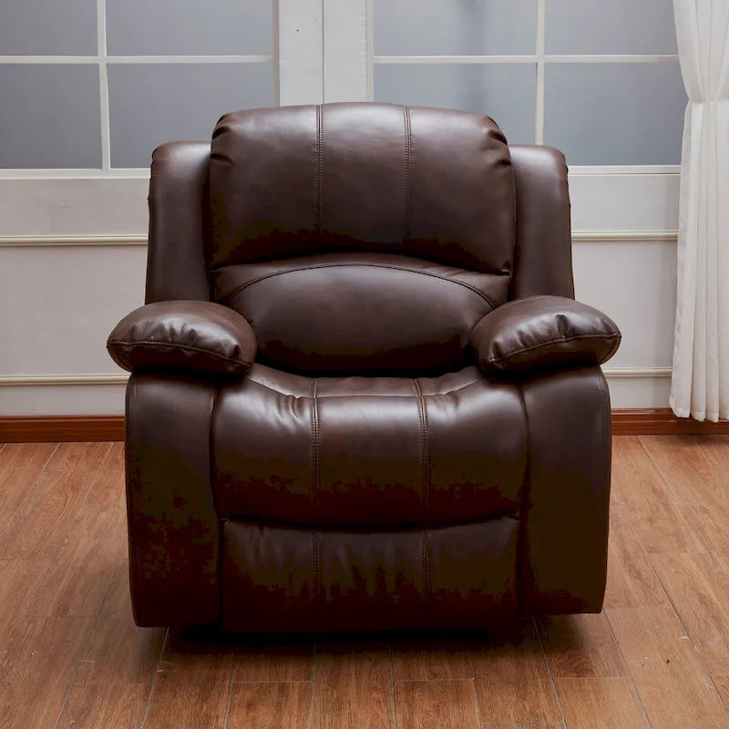 Vanity Art Bonded Leather Glider Recliner Club Chair for Living Room