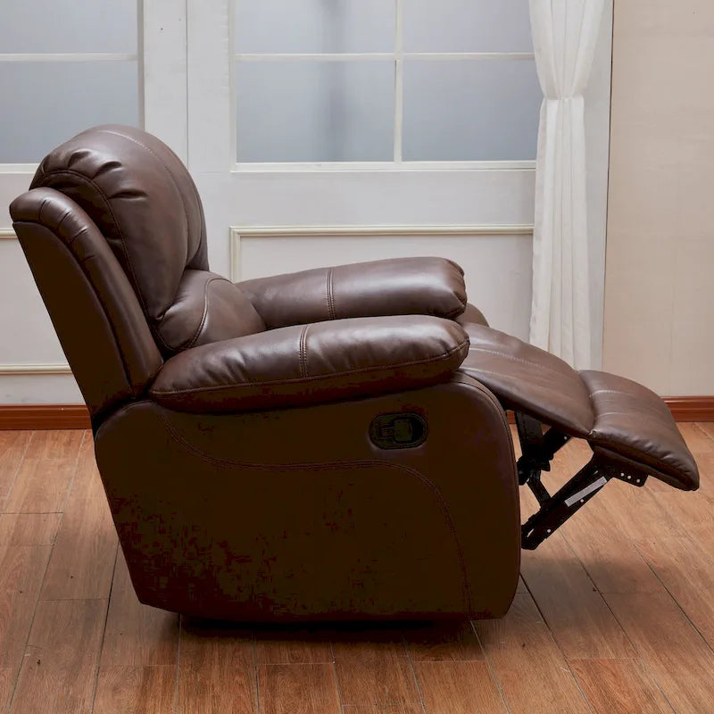 Vanity Art Bonded Leather Glider Recliner Club Chair for Living Room