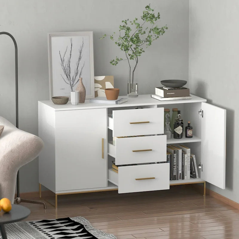 47 Buffet Credenza with Double Doors and 3 Drawers - 47.2L
