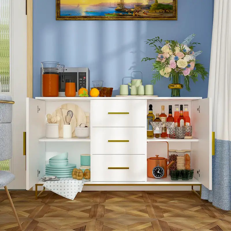 47 Buffet Credenza with Double Doors and 3 Drawers - 47.2L