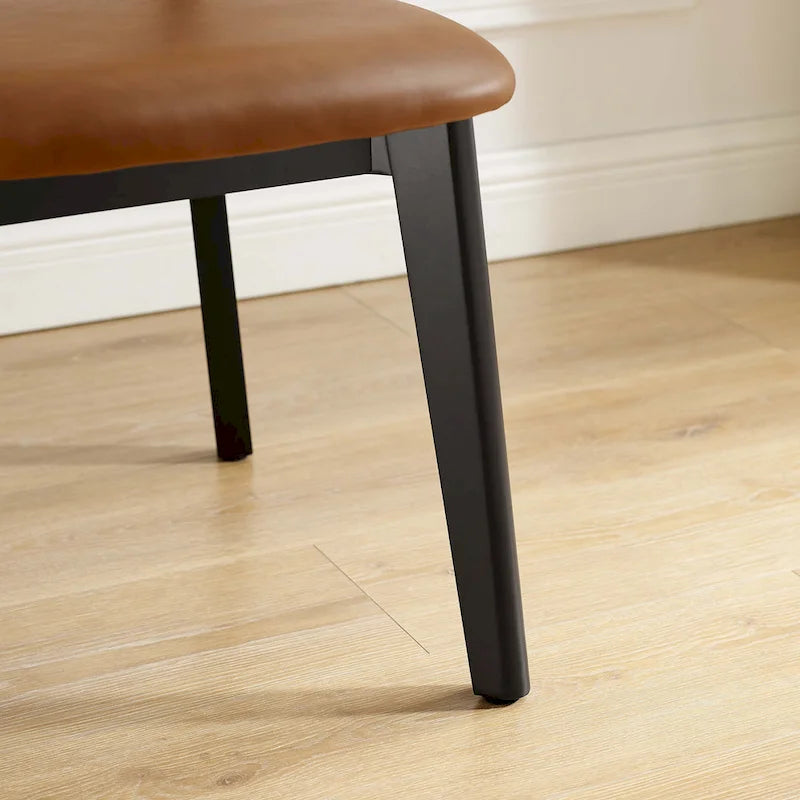 Art Leon Cane Backrest Leather Dining Chairs (Set of 2)