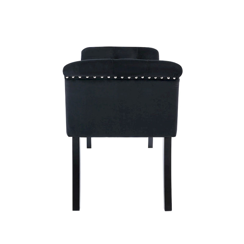 Porthos Home Sybil Tufted Velvet Accent Bench with Rubberwood Legs