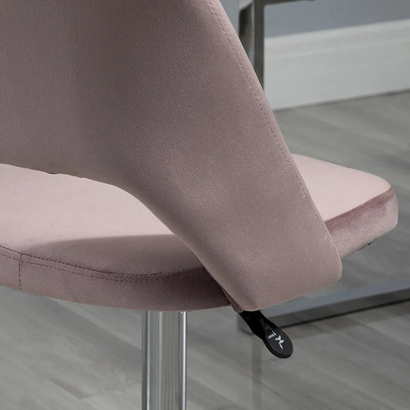 Vinsetto Modern Mid Back Office Chair with Velvet Fabric, Swivel Computer Armless Desk Chair