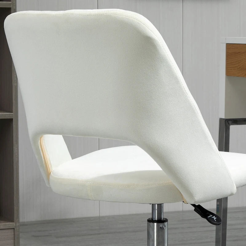 Vinsetto Modern Mid Back Office Chair with Velvet Fabric, Swivel Computer Armless Desk Chair