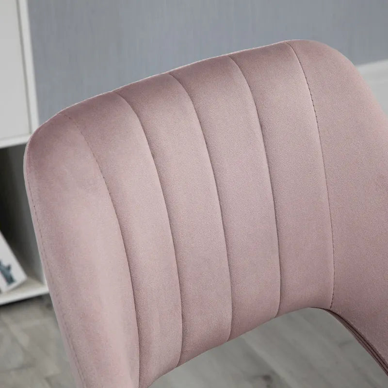 Vinsetto Modern Mid Back Office Chair with Velvet Fabric, Swivel Computer Armless Desk Chair