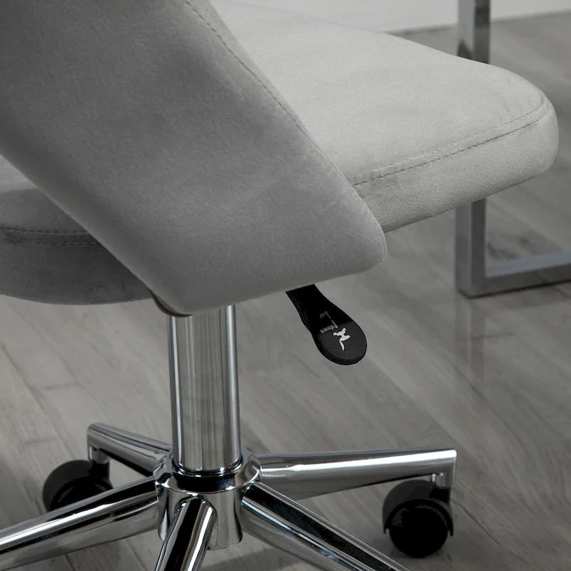 Vinsetto Modern Mid Back Office Chair with Velvet Fabric, Swivel Computer Armless Desk Chair