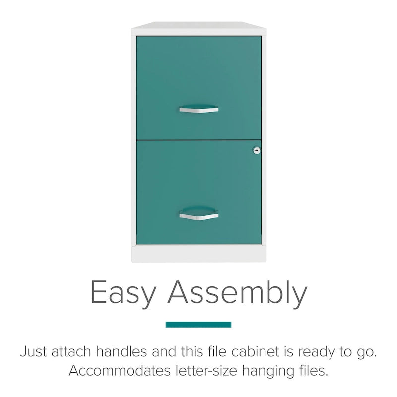 Space Solutions 18in. 2 Drawer Metal File Cabinet, Alpine White