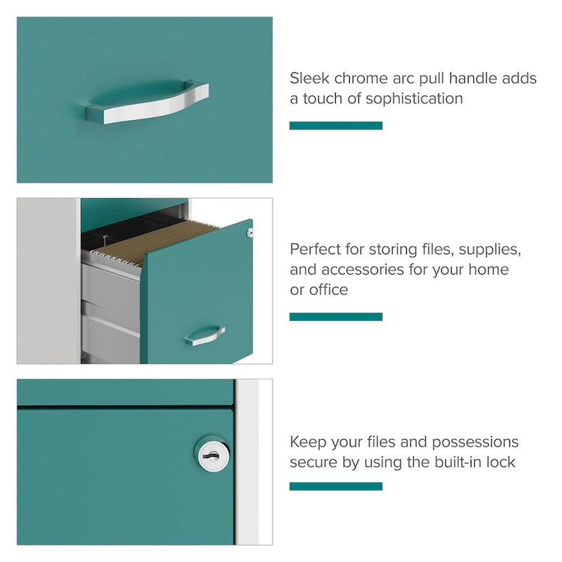 Space Solutions 18in. 2 Drawer Metal File Cabinet, Alpine White