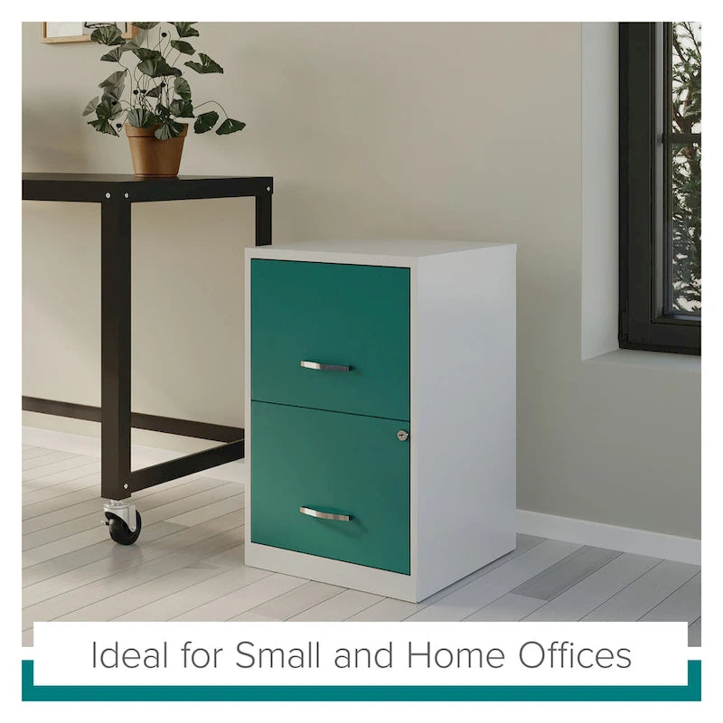 Space Solutions 18in. 2 Drawer Metal File Cabinet, Alpine White