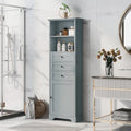 Tall Storage Cabinet with 3 Drawers and Shelves