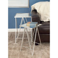 Gold, Silver or Black Metal Contemporary Accent Table with Mirrored Glass Top (Set of 2) - 15 x 15 x 25