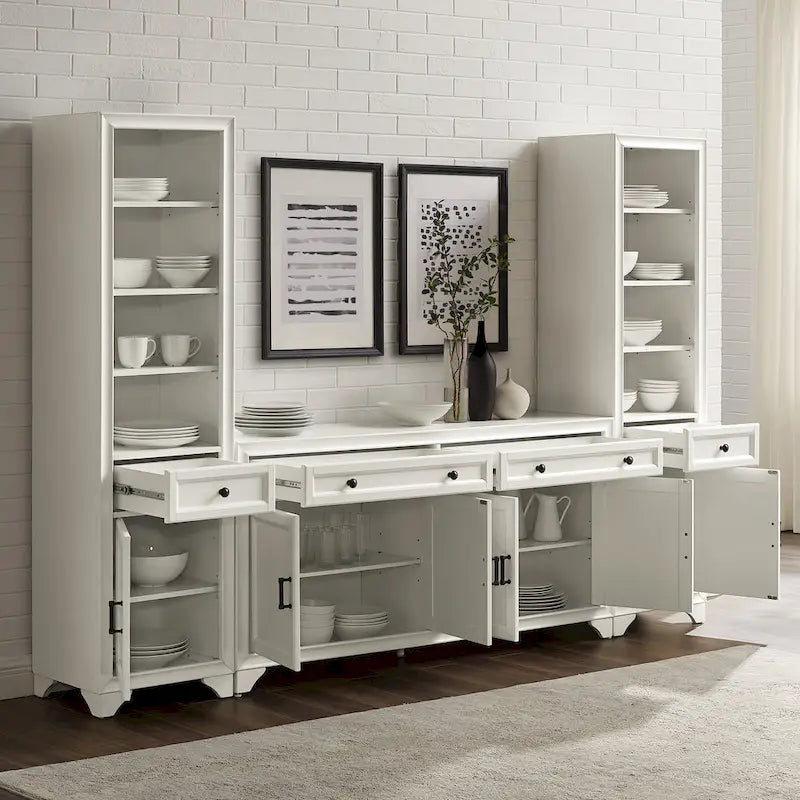 Crosley Tara 3Pc Sideboard And Bookcase Set - 15x97x67.63