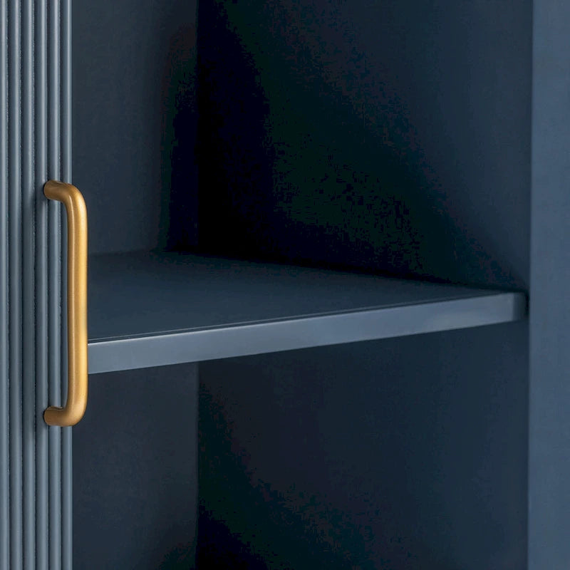 Four Door Wooden Sideboard - Gold Hardware - Navy Blue - 72