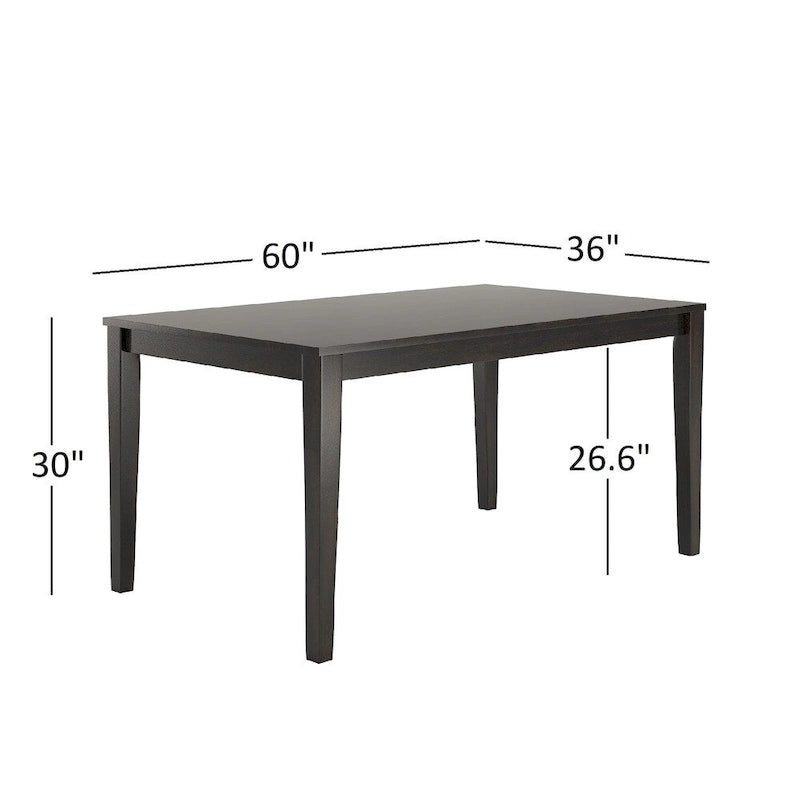 Wilmington II 60-Inch Rectangular Antique Black Dining Set by iNSPIRE Q Classic
